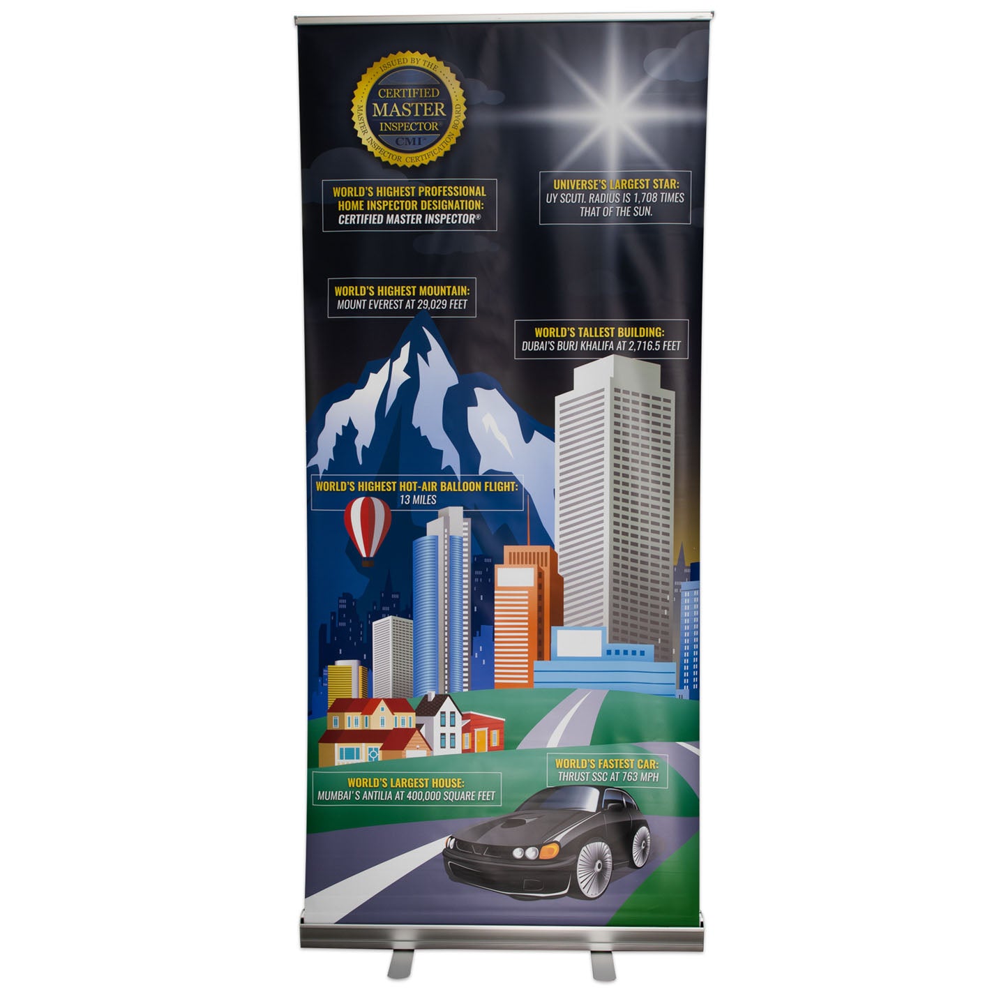 Certified Master Inspector® "Highest Designator" Banner and Retractable Stand