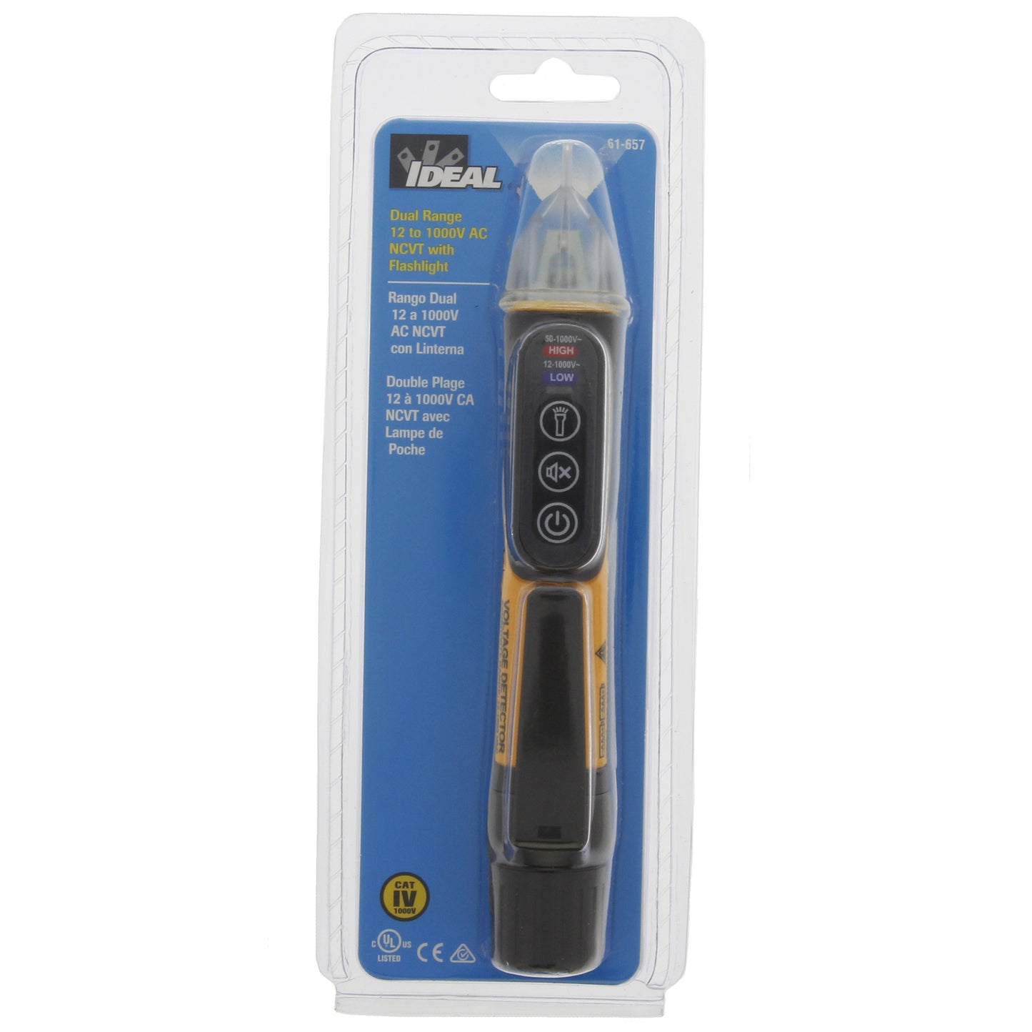 Ideal 61-657 Dual Range 12-1000V AC NCVT w/Flashlight