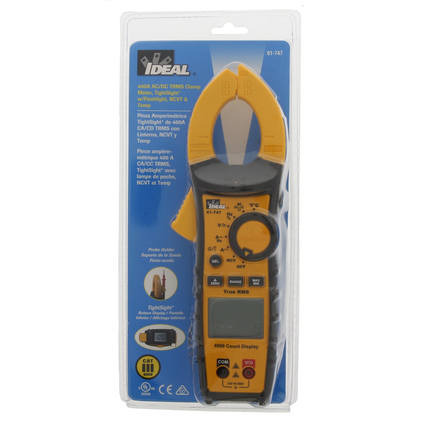 Ideal 61-747 400A AC/DC TightSight® Clamp Meter