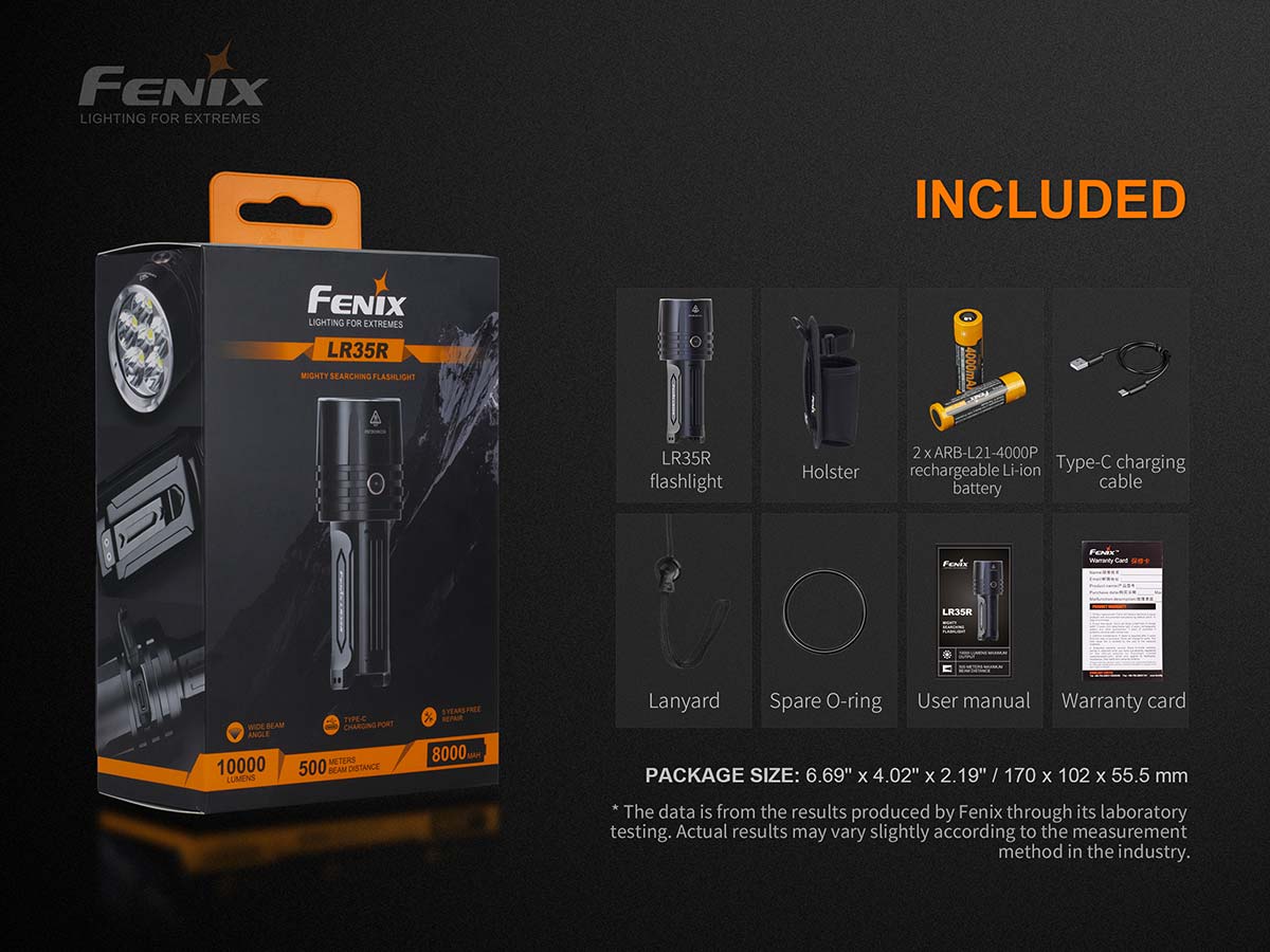 Fenix LR35R Rechargeable Flashlight