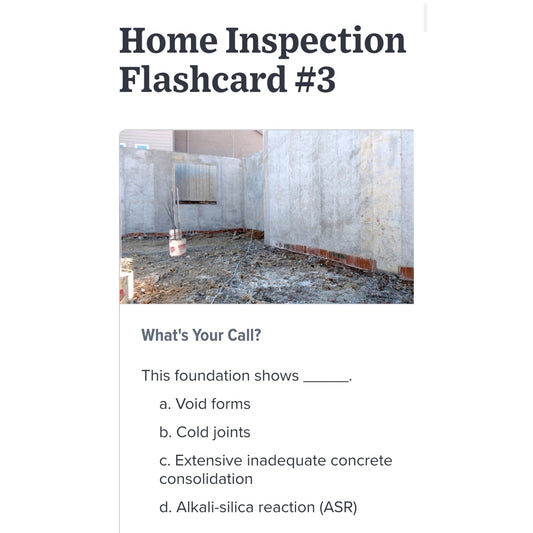 InterNACHI Residential Code Inspection Exam Prep Virtual Flash Cards