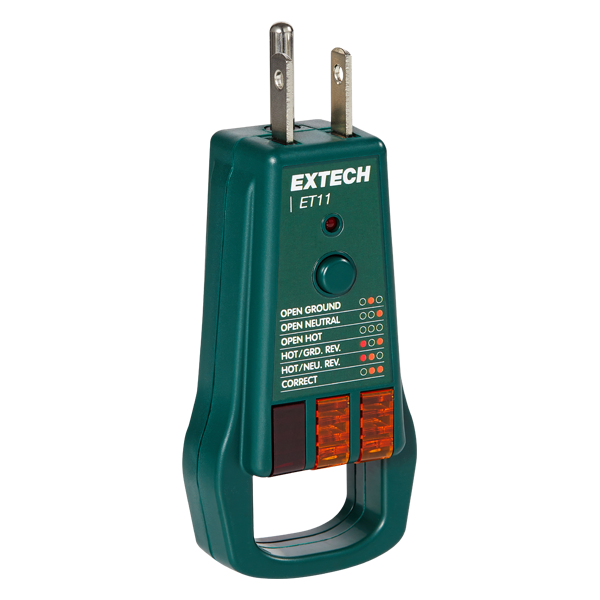 Extech ET11 GFCI Receptacle Tester