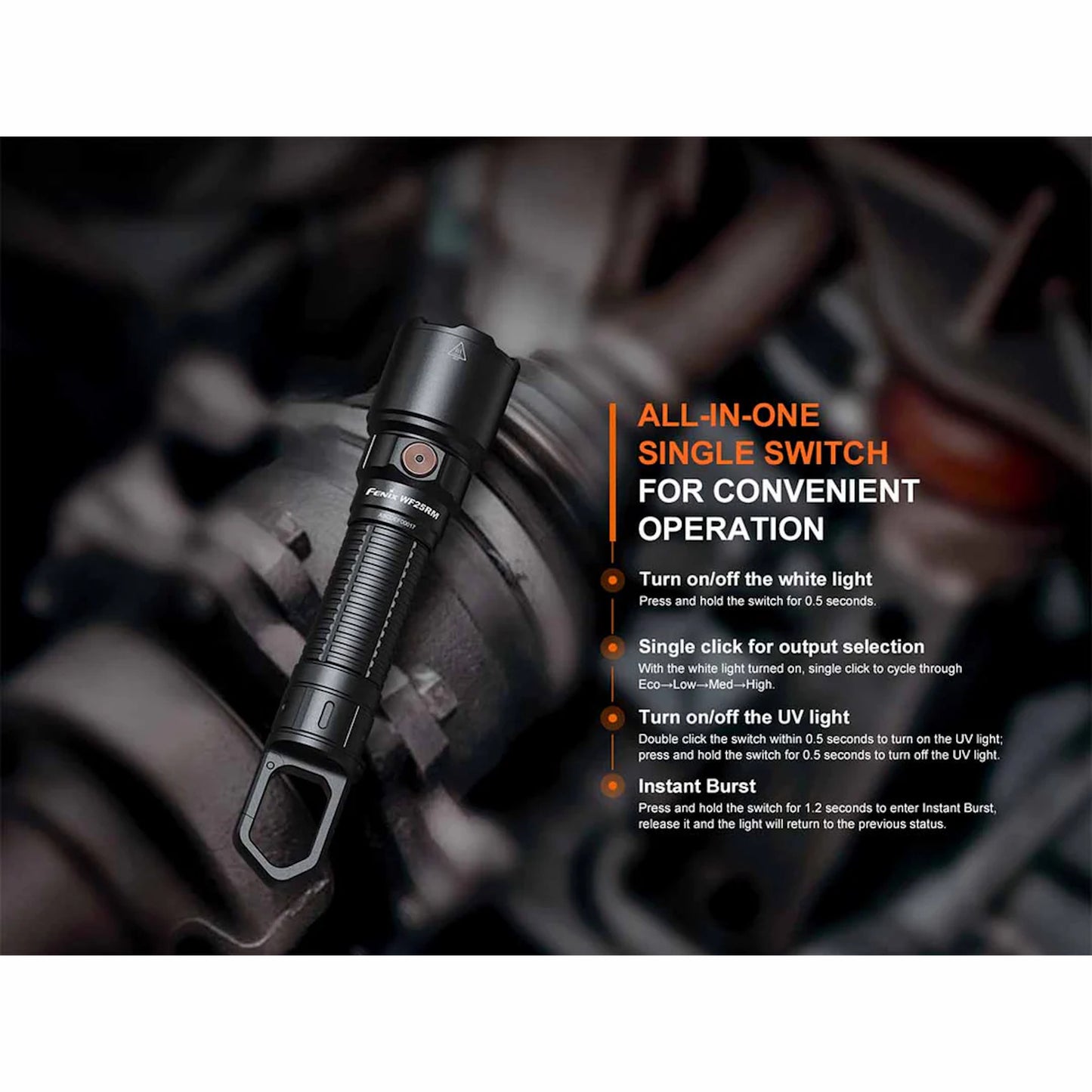 Fenix WF25RM Rechargeable Work Flashlight with Charging Dock