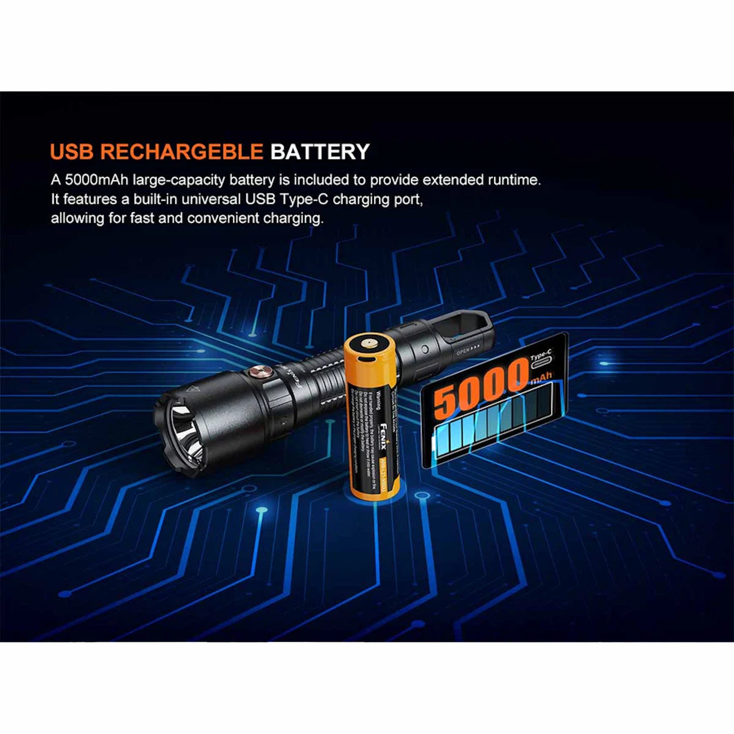 Fenix WF25RM Rechargeable Work Flashlight with Charging Dock