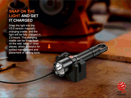 Fenix WF25RM Rechargeable Work Flashlight with Charging Dock