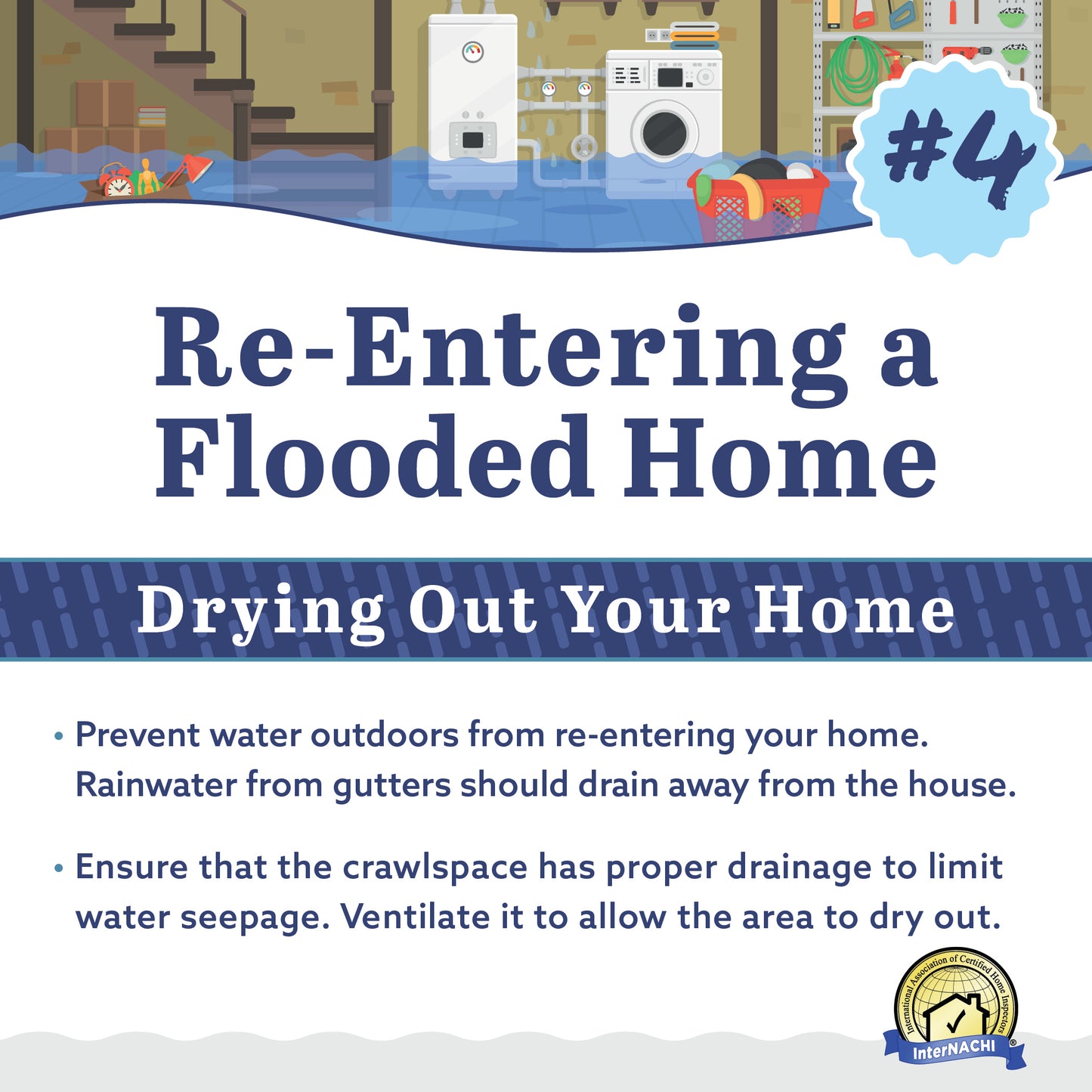 Free Re-Entering a Flooded Home PDF Flyer & Social Media Graphics