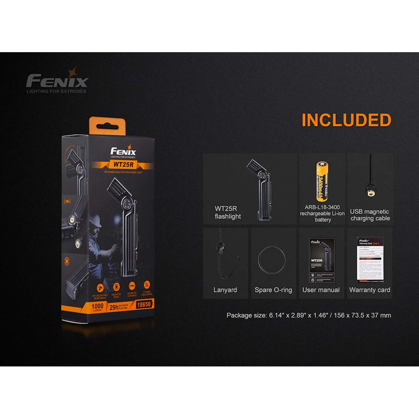 Fenix WT25R Adjustable Head Flashlight