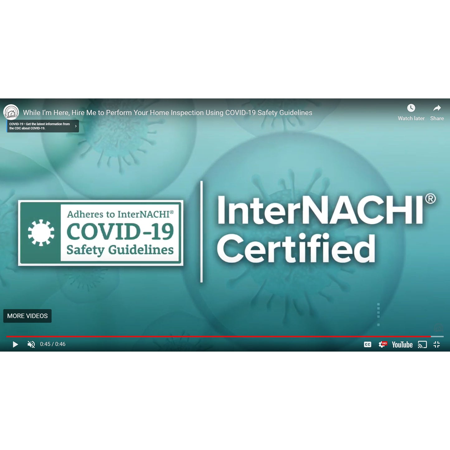 While I’m Here, Hire Me to Perform Your Home Inspection Using COVID-19 Safety Guidelines Video