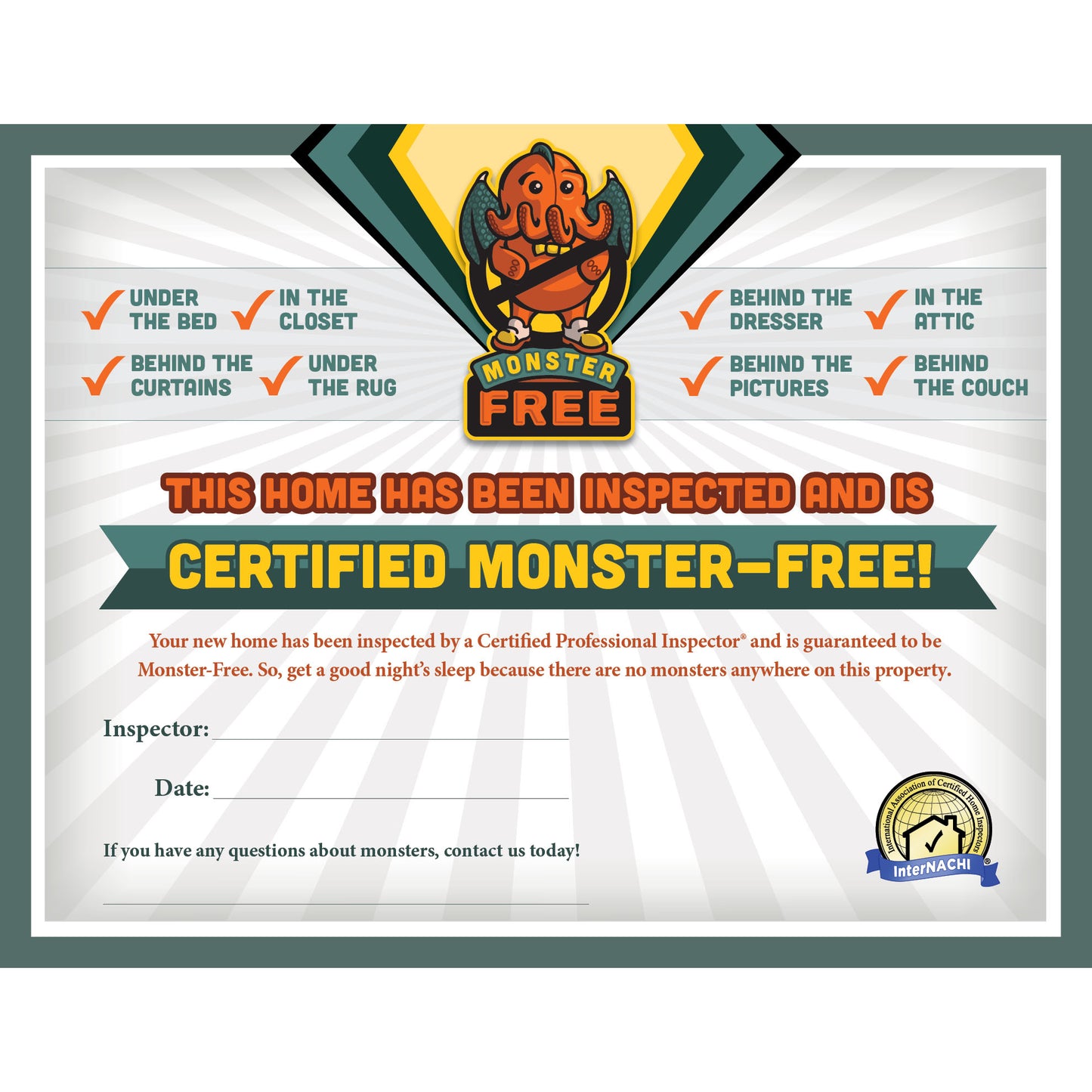 Free Monster-Free Certificate PDF