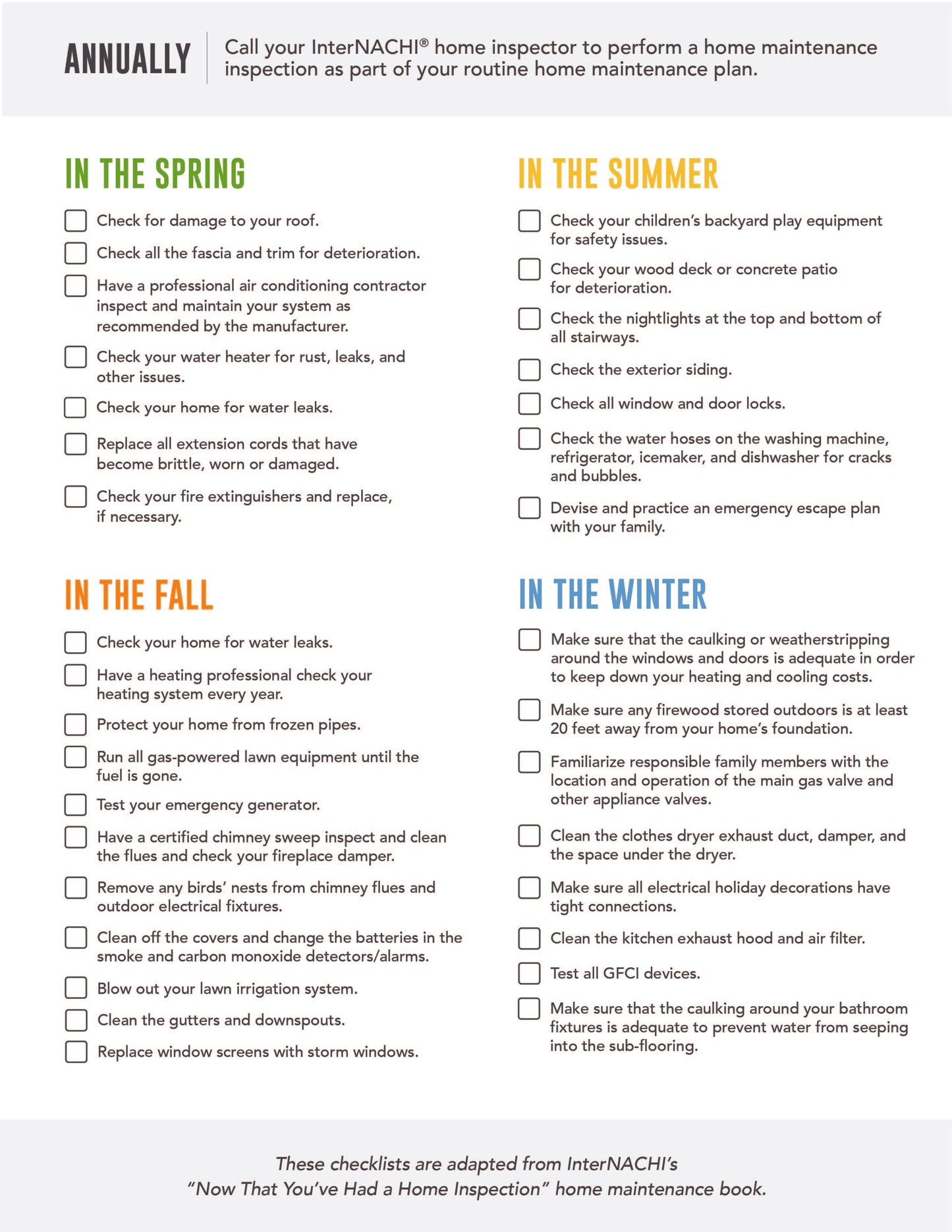 Checklist for the Seasons PDF Flyer & Social Media Graphics