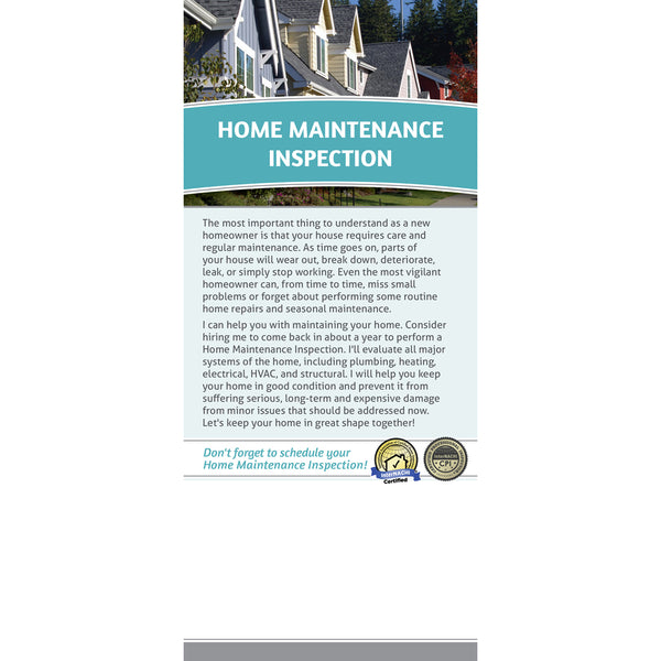 Home Maintenance Inspection Rack Card (Pack of 50) – Inspector Outlet
