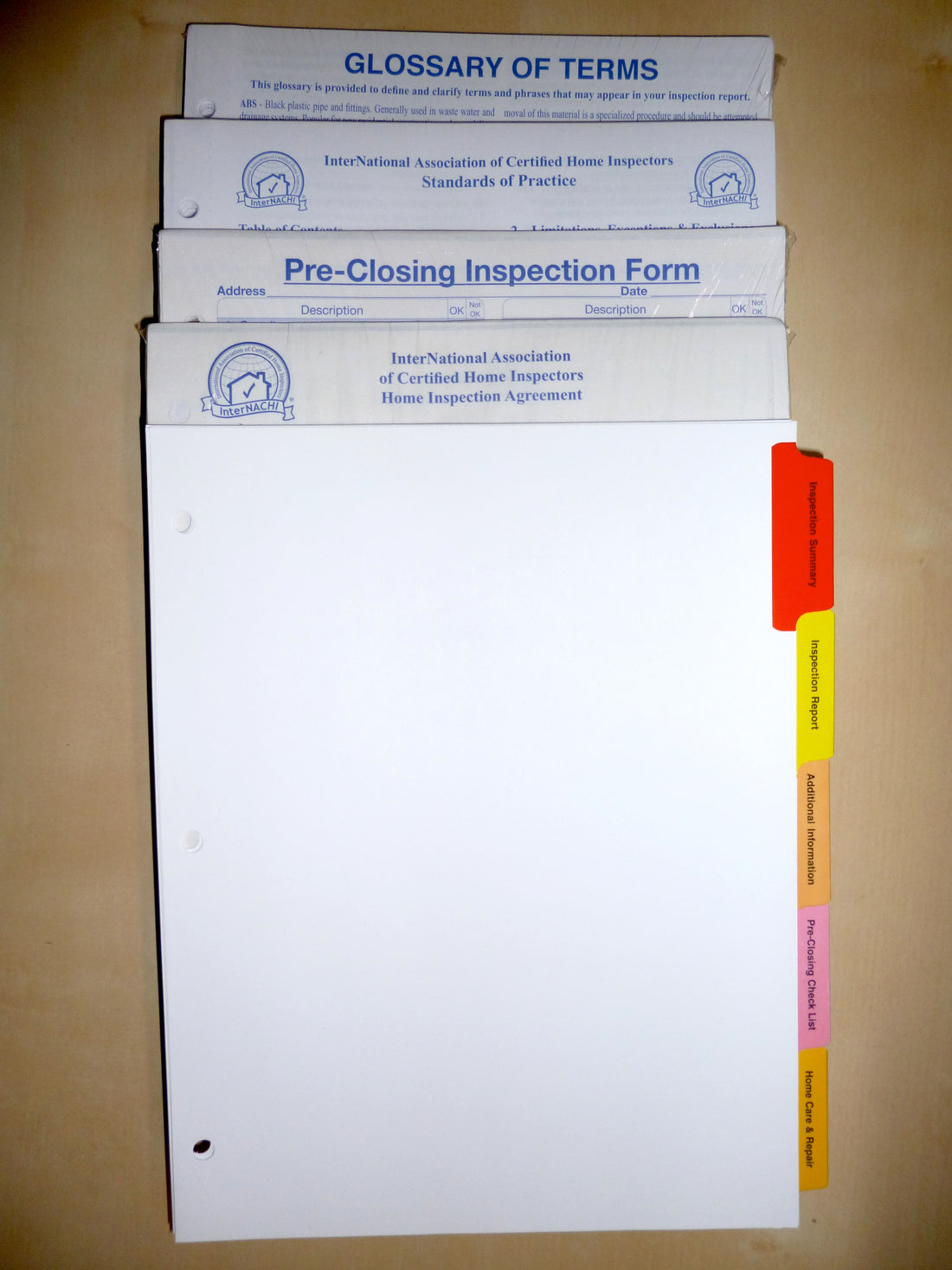 Report Presentation Kit Inserts – Inspector Outlet