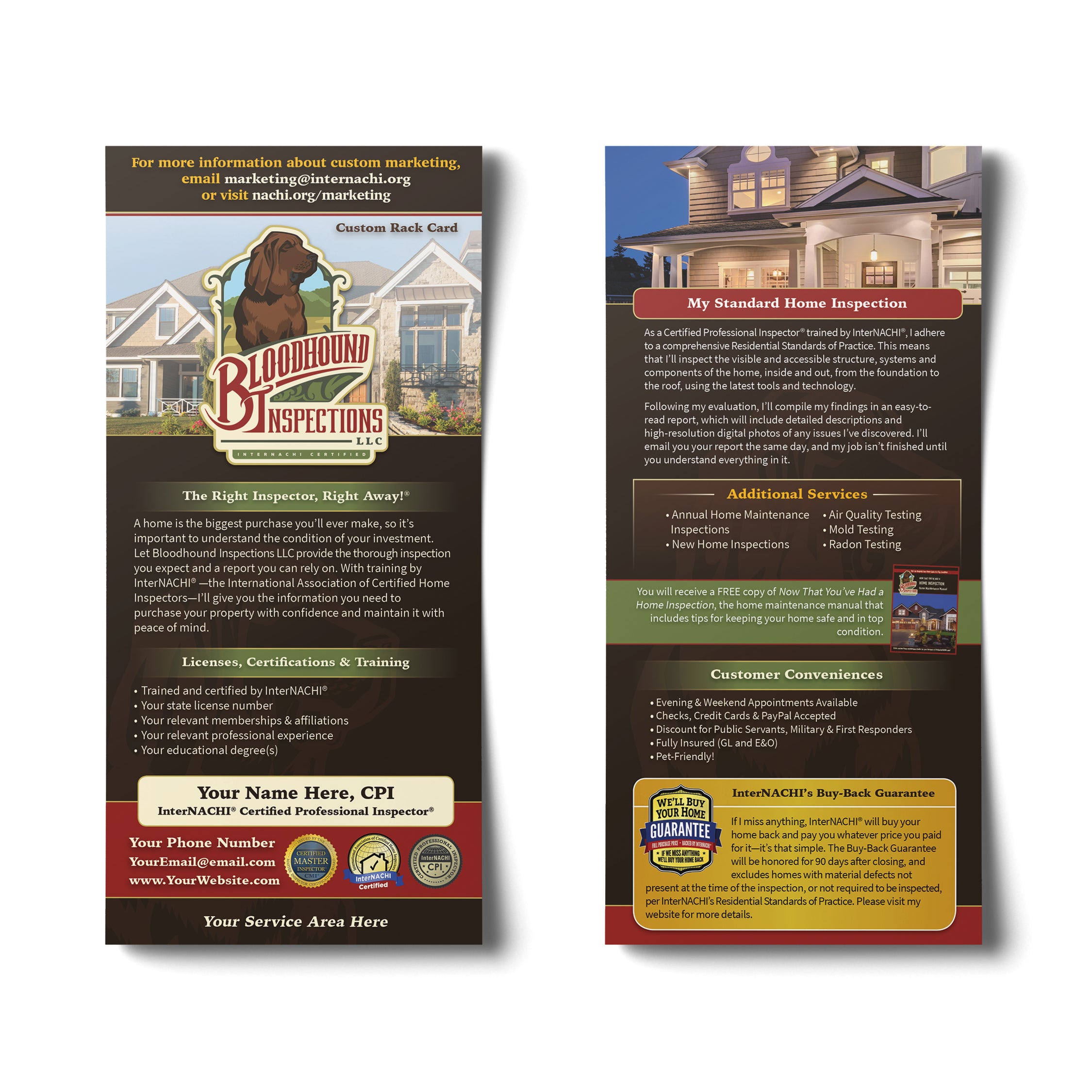 Customizable Rack Cards Custom Rack Cards – Inspector Outlet
